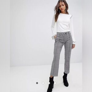 Mango Check Kick Flare Pants